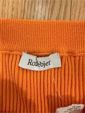 Rodebjer Orange Ribbed Knit Skirt